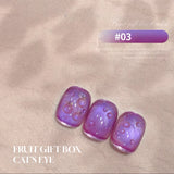 Yeknu  1-24pcs WS Summer Ice Transparents Pink Blue Glass Bead Cat Eye Gel Nail Polish 2025 New Style Nail Salon Nail Art Nail Supplies