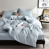 Yeknu  Four Seasons White Bedding Four-Piece Set 220x224 Luxury King Size Home Hotel Duvet Cover Sheet Pillowcase Hypoallergenic