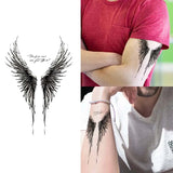 Yeknu  Long-lasting waterproof temporary tattoo stickers with simulated non-reflective wing patterns for men and women arm fake tattoos