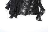 Yeknu  SylCue Mesh Patchwork Skirts Women Skinny Irregular Ruched Side Split Personality Niche Look Thinner Wild Street Style Bottoms