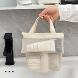 Yeknu  Portable Travel Mesh Cosmetic Toiletry Bag Large Capacity Transparent Storage Bag Hanging Cosmetic Storage Bag