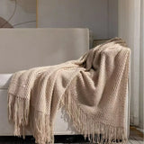 Yeknu 2025 new room tassel towel blanket sofa towel bedside blanket bedside flag hotel blanket