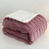 Yeknu  Double Layer Rabbit Arctic Fleece Blanket Flannel Blanket Nap Air Conditioning Throw Blanket Milk Fleece Blanket