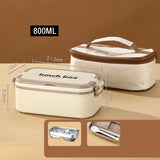 Yeknu  1500ml Portable Stainless Steel 316 Thermal Lunch Box With Insulation Bag Leak-Proof Bento Box Adult Student Food Container