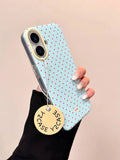 Yeknu 3D Polka Dot Cute Tomato Magnetic Grip Tok Phone Stand Holder Phone Case for IPhone 16 15 14 13 Pro Max Funny Magsafe Back Cover