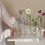 Yeknu Test Tube Vase Small Ornament, Glass Flower Rack,  Light Luxury High-end Flower Hydroponic Flower Arrangement Test Tube Vase