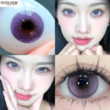 Yeknu  1 Pair Myopia Fashion Lens Prescription Colored Contact Lenses Beauty Pupils Purple Eye Lenses Blue Eye Color Lenses