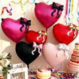 Yeknu  Heart-shaped Foil Balloon with Bow for Women Birthday Party Weddings Baby Shows Valentine's Day Anniversary Photograph  Decor
