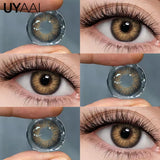 Yeknu  Color Contact Lenses Lenses Brown Pupils Color Contact Lenses for Eyes Green Lens 1 Pair/2pcs Pupils Cosmetic Lens