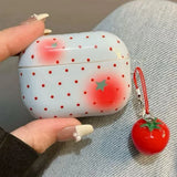 Yeknu  Wave Point Smudging Strawberry Suitable For Airpods4 Headphone Protective Case Wireless Bluetooth Headphone Case Airpodpro2