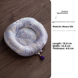 Yeknu  Lutian National Wind Brocade  Dance Tea Pot Holder Zen Tea Ceremony Accories Heat Resistant Tea Cup Mat for Women