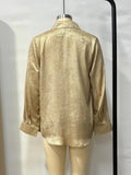 Yeknu  Spring Autumn Gold Shirt Women Fashion Long Sleeve Ladies Blouses Casual Loose Korean Style Woman Shirts Blouse
