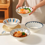 Yeknu  Nordic Ceramic Fruit Salad Dinner Plate, Dessert Soup Noodle Rice Bowl, Creative Home Restaurant Kitchen Supplies Tableware, 1Pc