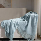 Yeknu 2025 new room tassel towel blanket sofa towel bedside blanket bedside flag hotel blanket