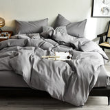 Yeknu  Four Seasons White Bedding Four-Piece Set 220x224 Luxury King Size Home Hotel Duvet Cover Sheet Pillowcase Hypoallergenic