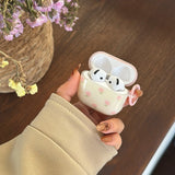 Yeknu  Korean Pink Flower Suitable For Airpods S4 Headphone Cover Airpods Pro2 Protective Cover 3rd Generation