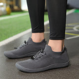 Yeknu  Outdoor large size medium tube flying woven five-finger wide-head socks breathable and non-slip men's casual shoes