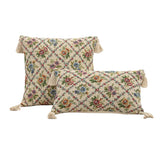 Yeknu  Cotton Linen Flower Cushion Pillowcase Retro European Style Living Room Sofa Backrest High Precision Jacquard Cushion Cover