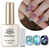 Yeknu  15ml Aurora Glitter Gel Nail Polish Iridescent Pearl Shimmer Effect Soak Off UV LED Manicure Varnishes