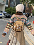 Yeknu  Knitted Autumn Winter Pullover Sweater Tops Women Geometric Print Fashion Long Sleeve Ladies Sweaters KoreanLoose Woman Sweater