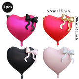 Yeknu  Heart-shaped Foil Balloon with Bow for Women Birthday Party Weddings Baby Shows Valentine's Day Anniversary Photograph  Decor