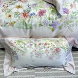 Yeknu 1000TC Lyocell Cotton Flowers Plant Prints Luxury Bedding Set Soft Silky Duvet Cover Set Flat/Fitted Bed Sheet Pillowcases 4Pcs