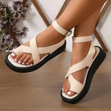Yeknu  Platform Gladiator Sandals Women Plus Size Summer Ankle Buckle Gothic Shoes Woman Roman Style Thick Bottom Sandalias