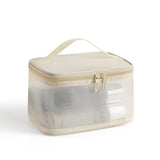 Yeknu  Fashion Transparent Mesh Travel Cosmetic Bag Storage 1/2/3 layer Toiletry Bag Large Capacity Make Up Organizer Bag Women's
