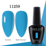 Yeknu  15ml Gel Nail Polish LED Semi-permanent Summer Varnish UV Vernis Blue Color Enamels For Nails Gellak Top Coat Base Polish