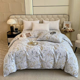 Yeknu  Japanese 100% Cotton Brushed Single Duvet Cover Striped Plaid Quilt Cover for Dorm Home Skin-Friendly Bedding for All Seasons