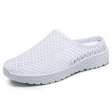 Yeknu  Slippers Summer Men Mesh Breathable Home Indoor Slippers Men women Thick Bottom Slides Fashion Couple Walking Shoes