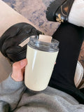 Yeknu  1PCS Tumbler Thermos Cup Milky White Coffee Mug Car Insulated Water Bottle Travel Stainless Steel Vacuum Flasks Drinking Kettle