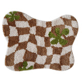 Yeknu  Plaid Irregular Kitchen Rugs Soft Fluffy Tufting  Carpet Rugs Non-Slip Abosrbent Bathroom Floor Mat Bedroom  Toilet Door Carpet