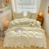 Yeknu Ruffle Lace Bedding Set