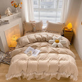 Yeknu Ruffle Lace Bedding Set