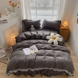 Yeknu Ruffle Lace Bedding Set