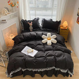 Yeknu Ruffle Lace Bedding Set
