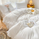 Yeknu Ruffle Lace Bedding Set