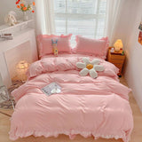 Yeknu Ruffle Lace Bedding Set
