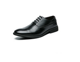 Yeknu High Quality Newest Fashion Men's Dress Shoes Classic Brown Pu Leather Premium Brogue Casual Shoes Zapatos De Hombre  AG015
