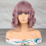 Yeknu Short Bob Body Wave Synthetic Wigs For Women Cosplay Wig With Pink Bangs  Synthet Natural Hair Lolita