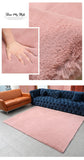 Yeknu Modern Home Decor Artificial Rabbit Carpet Living Room Soft Fluffy Plush Rugs Children Bedroom Mat Non-slip Faux Fur Carpet Gray
