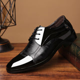 Yeknu Size 38-48 Classic Business Formal Men Oxford Comfortable PU Leather Wedding Suits Breathable Low Top Shoes 16-8810
