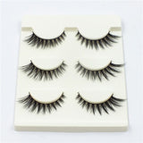 Yeknu 1 Box 3 Pairs Natural Long Thick 3D Fake Eyelashes Solf Fibers Eye Tail Women Makeup False Eyelashes Extension