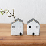 Yeknu Vintage Wooden House Ornaments Home Decoration Small Architecture Vase Desk Miniature Craft Work Baby Kids Room Nursery Decor
