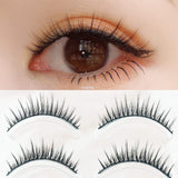 Yeknu 5 Pairs Japanese Supernatural False Eyelashes Soft Comfortable Cross False Eyelashes Big Eyes Makeup Thick Eyelashes