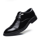 Yeknu Size 37-44 Holfredterse Luxury Black Formal Leather Mens Flat Oxfords Nightclubs Lace up Pointed Toe Wedding Boutique Shoes 1365