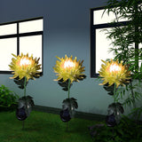 Yeknu 3pcs Waterproof Solar Powered Artificial Chrysanthemum Light LED For Outdoor Garden Courtyard Simulation Flower Lawn Lamp Decor