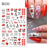 Yeknu 3D Nail Stickers Valentines's Day Love Heart Self-Adhesive Slider Letters Nail Art Decorations Stars Decals Manicure Accessories