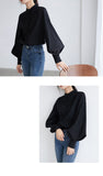 Yeknu summer long sleeve office women's shirt blouse for women blusas womens tops and blouses chiffon shirts ladie's top plus size